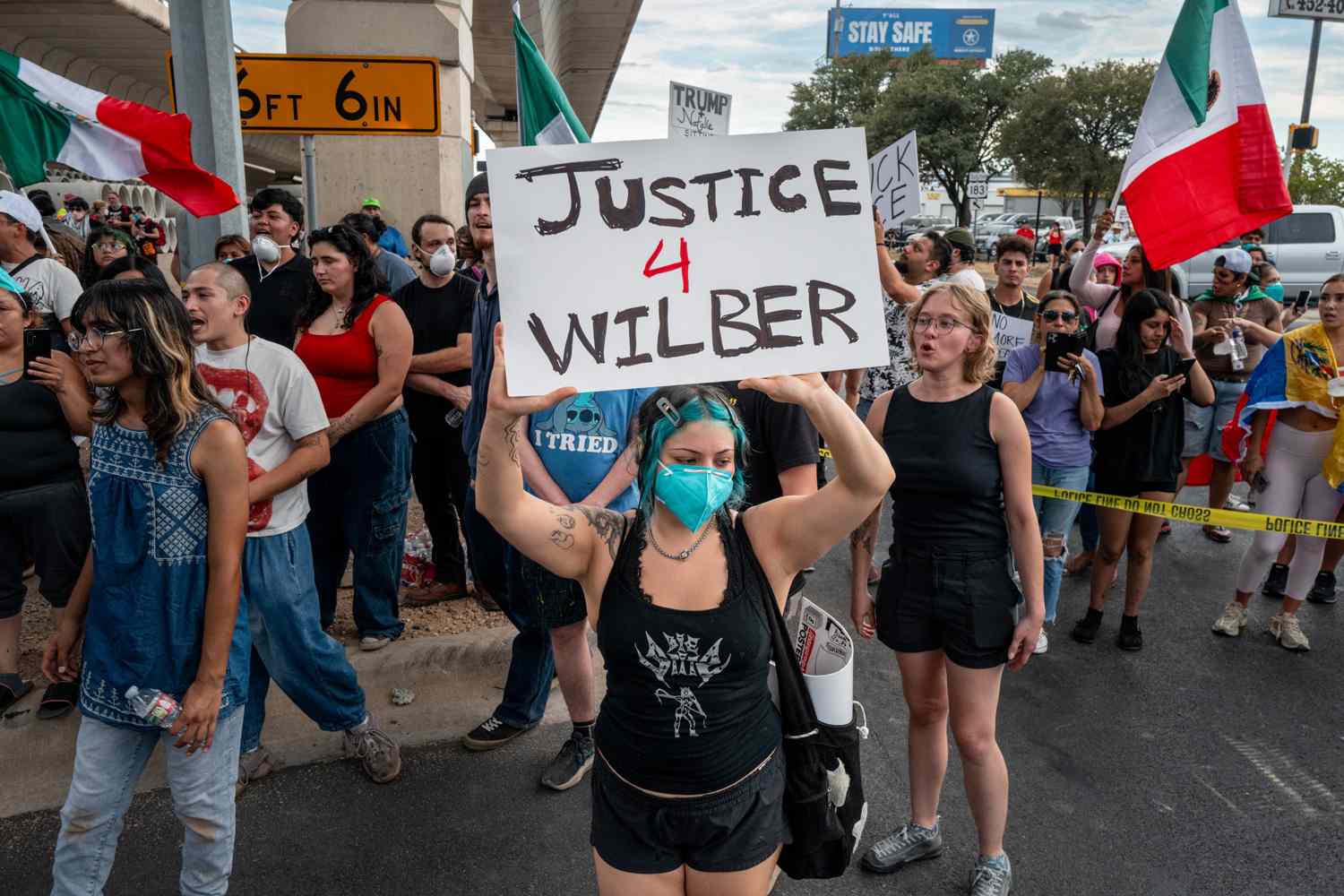 Hundreds Protest in Response to ICE Shooting of Venezuelan Man in Texas